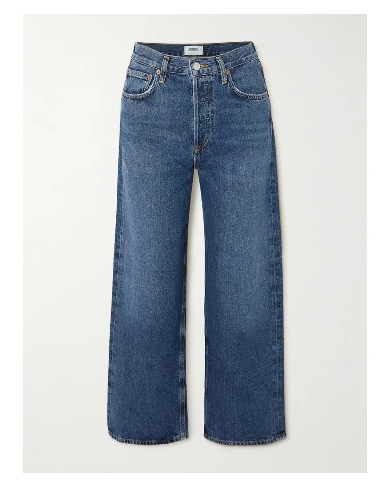 AGOLDE Ren Hoch Sitzende Jeans mit Weitem Bein Blau