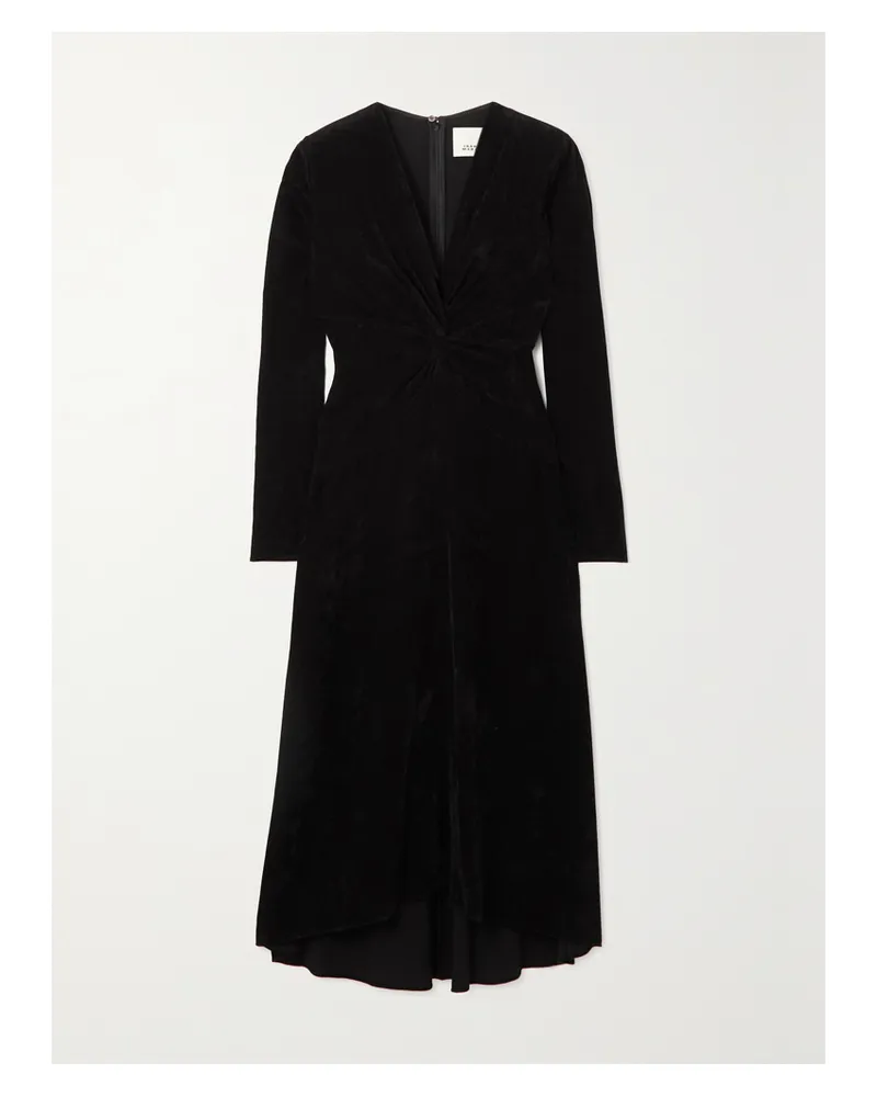 Isabel Marant Havena Midikleid Aus Samt Mit Twist-detail - Schwarz Schwarz