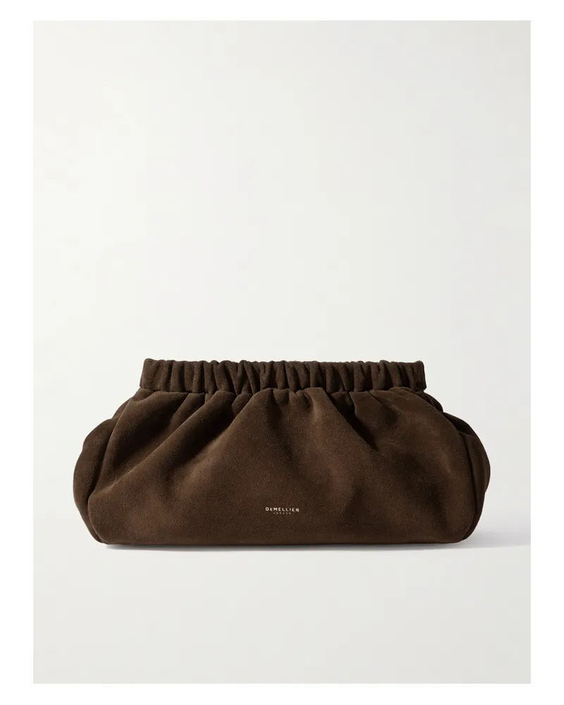 DeMELLIER Miami Suede Clutch - Brown Brown
