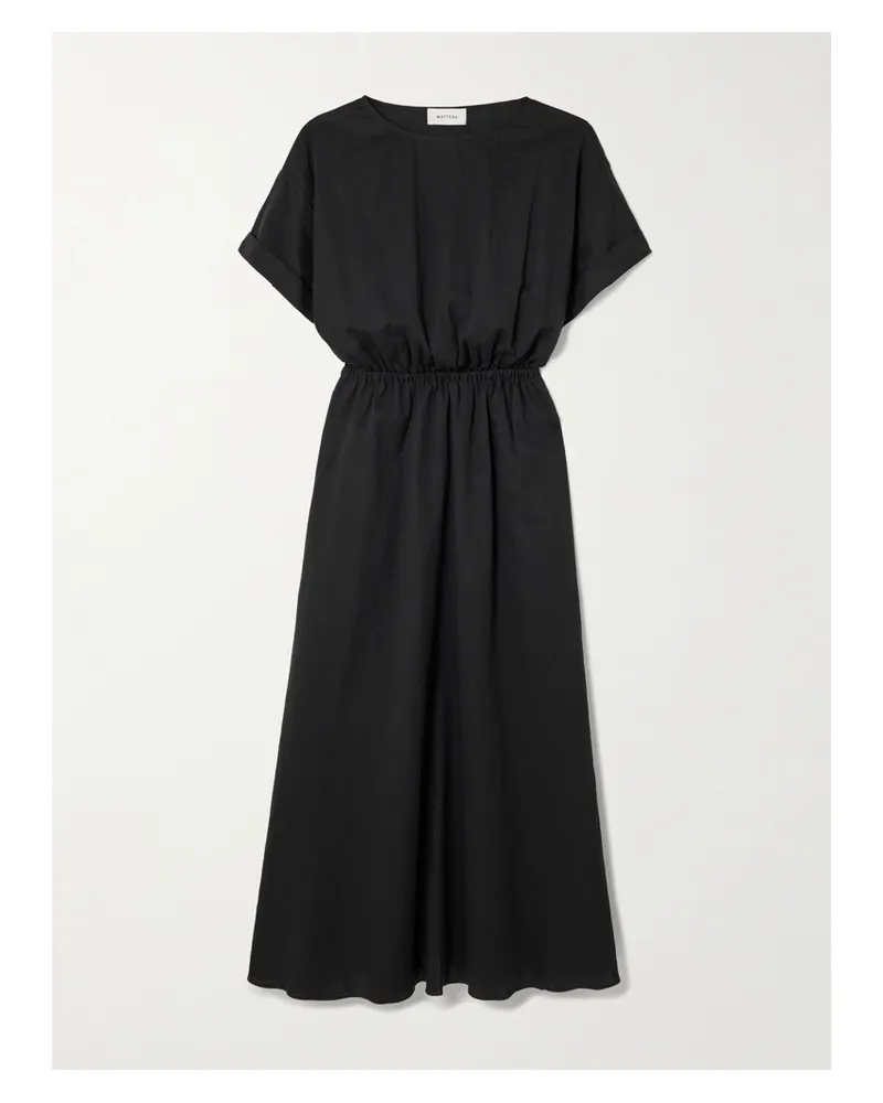 Matteau Relaxed Tee Cotton-gauze Maxi Dress - Black Black