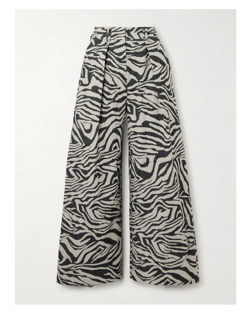 Ulla Johnson Cai Hose Mit Weitem Bein Aus Jacquard - Animal-Print Animal-print