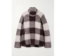 Kai Karierter Pullover Aus Gebürstetem Strick Mit Stehkragen - Braun