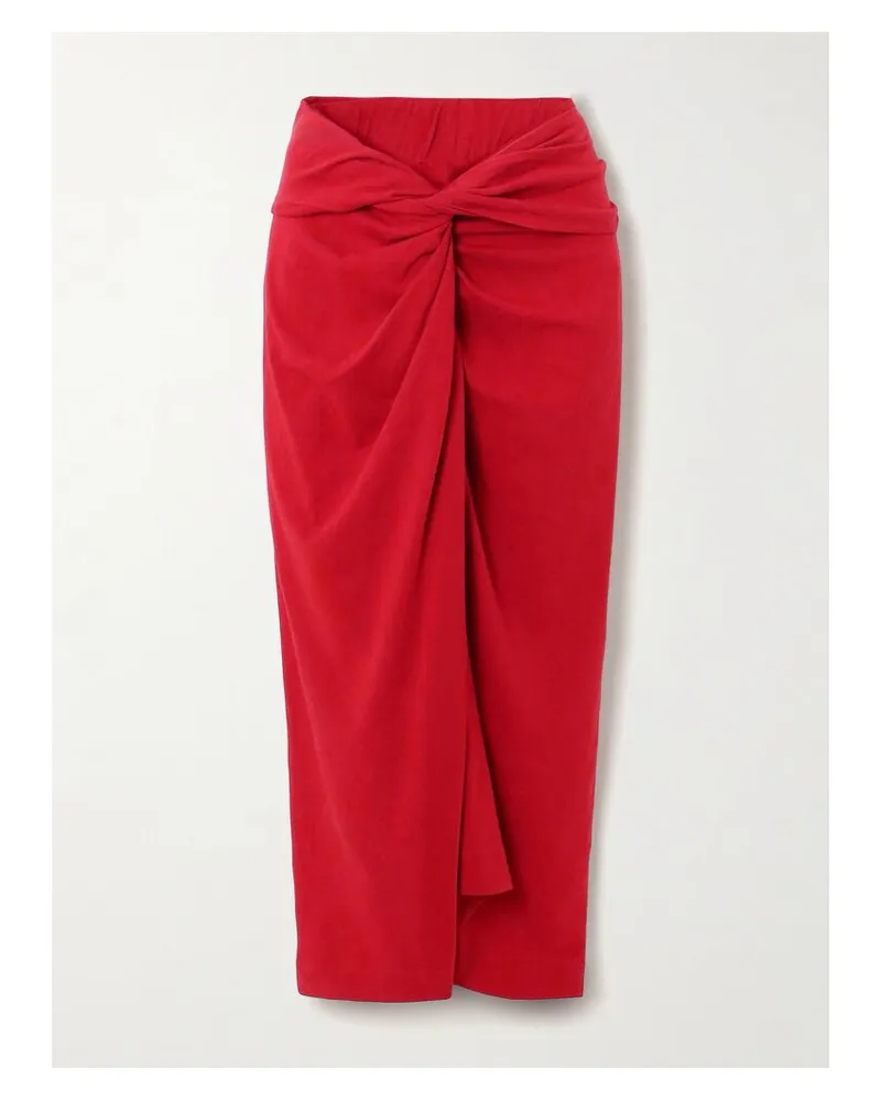 Dries van Noten Midirock Aus Baumwoll-jersey Mit Knoten - Rot Rot