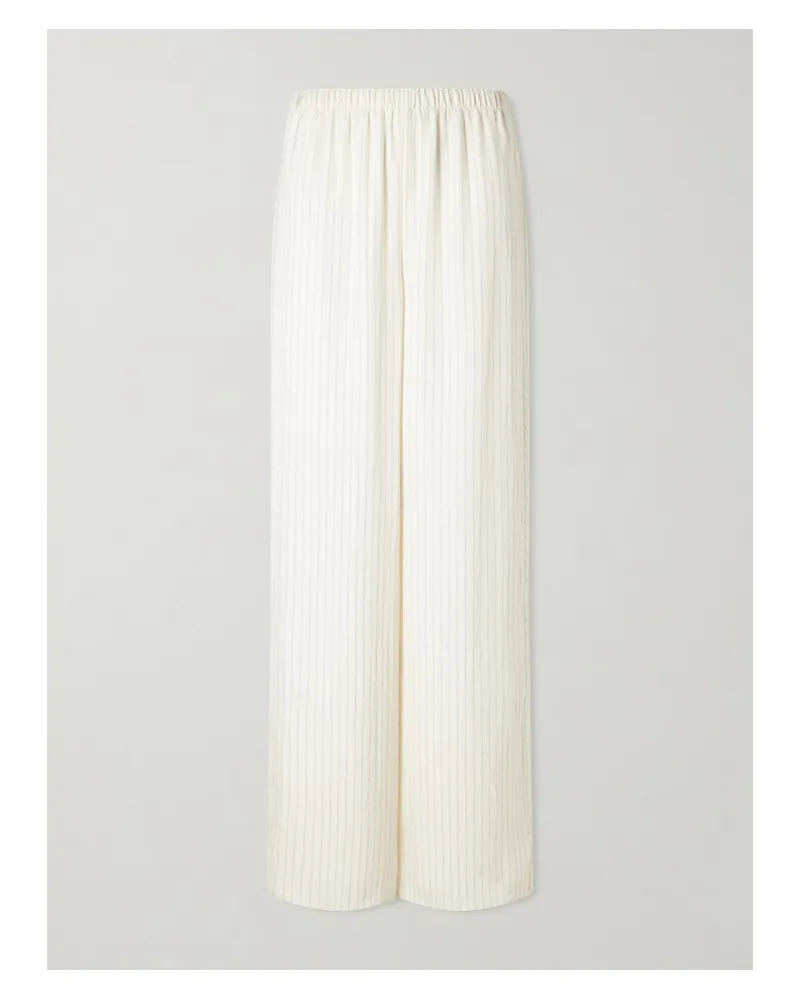 Theory Striped Woven Wide-leg Pants - Neutrals Neutrals