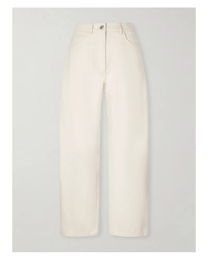 Another Tomorrow High-rise Organic Barrel-leg Jeans - Neutrals Neutrals