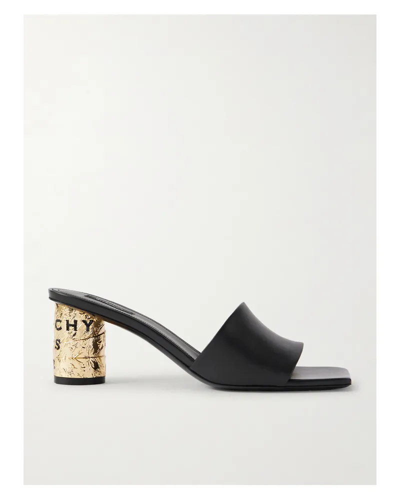 Givenchy Tape Leather Mules - Black Black