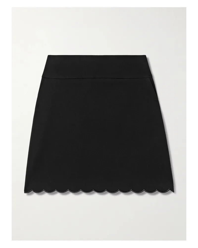 Chloé Scalloped Cotton-blend Mini Skirt - Black Black