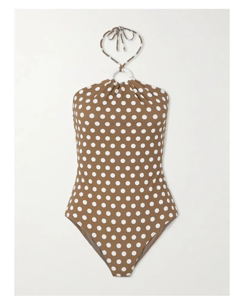 Marysia Avalon Neckholder-badeanzug Mit Polka-dots - Braun Braun