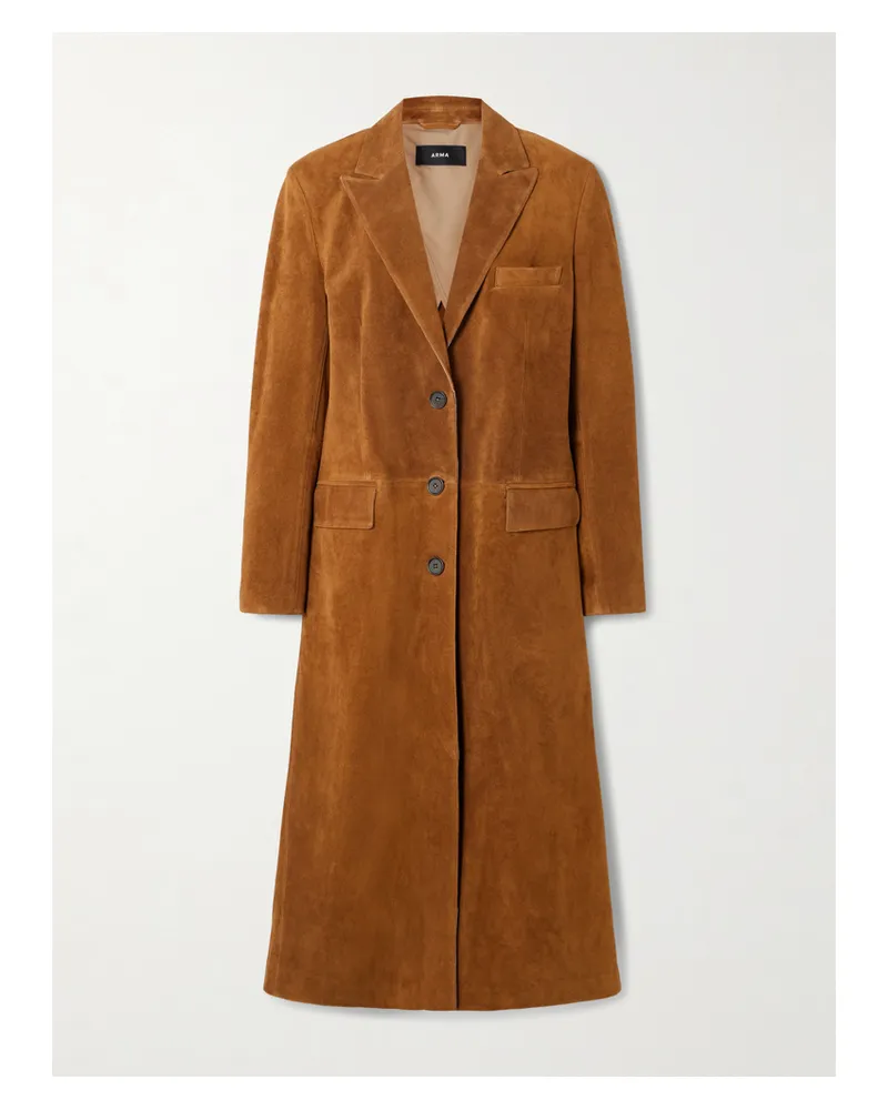 Arma Alissa Suede Coat - Brown Brown