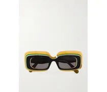 Paula's Ibiza Sonnenbrille Mit Eckigem Rahmen Aus Azetat - Schwarz