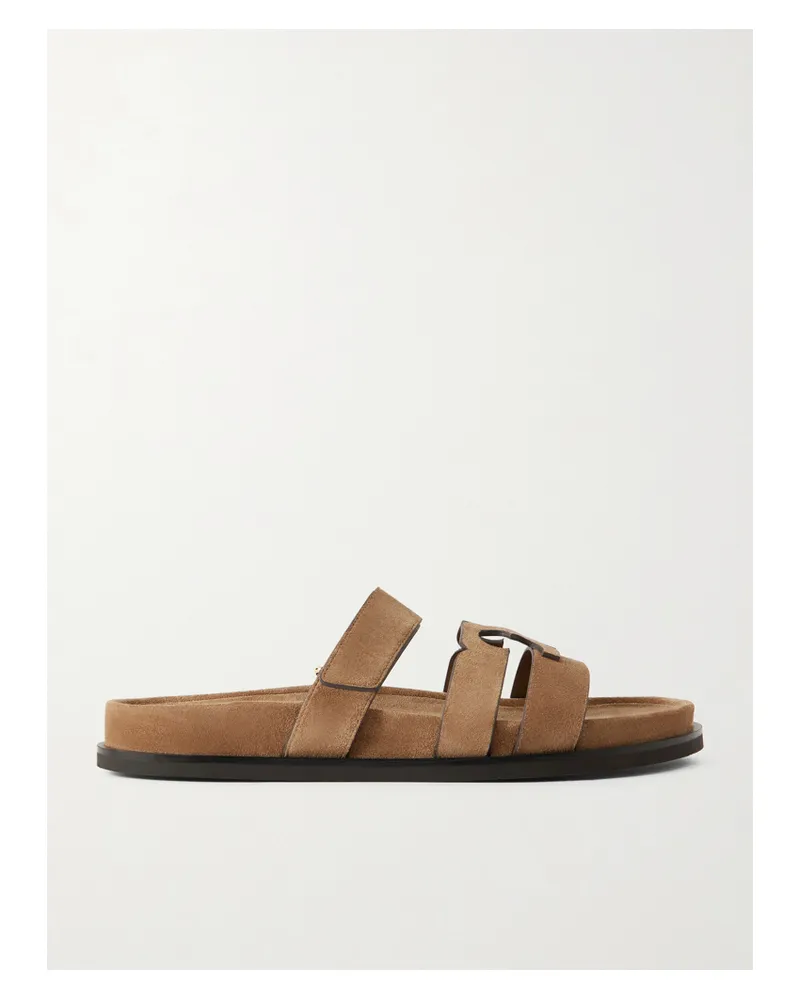 Tory Burch Ines Sport Suede Slides - Brown Brown