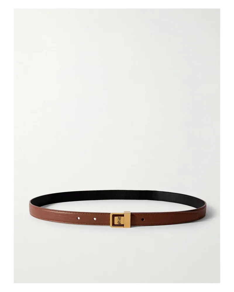 Saint Laurent Taillengürtel Aus Leder - Braun Braun