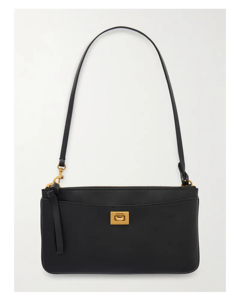 Balenciaga Rodeo Textured-leather Shoulder Bag - Black Black