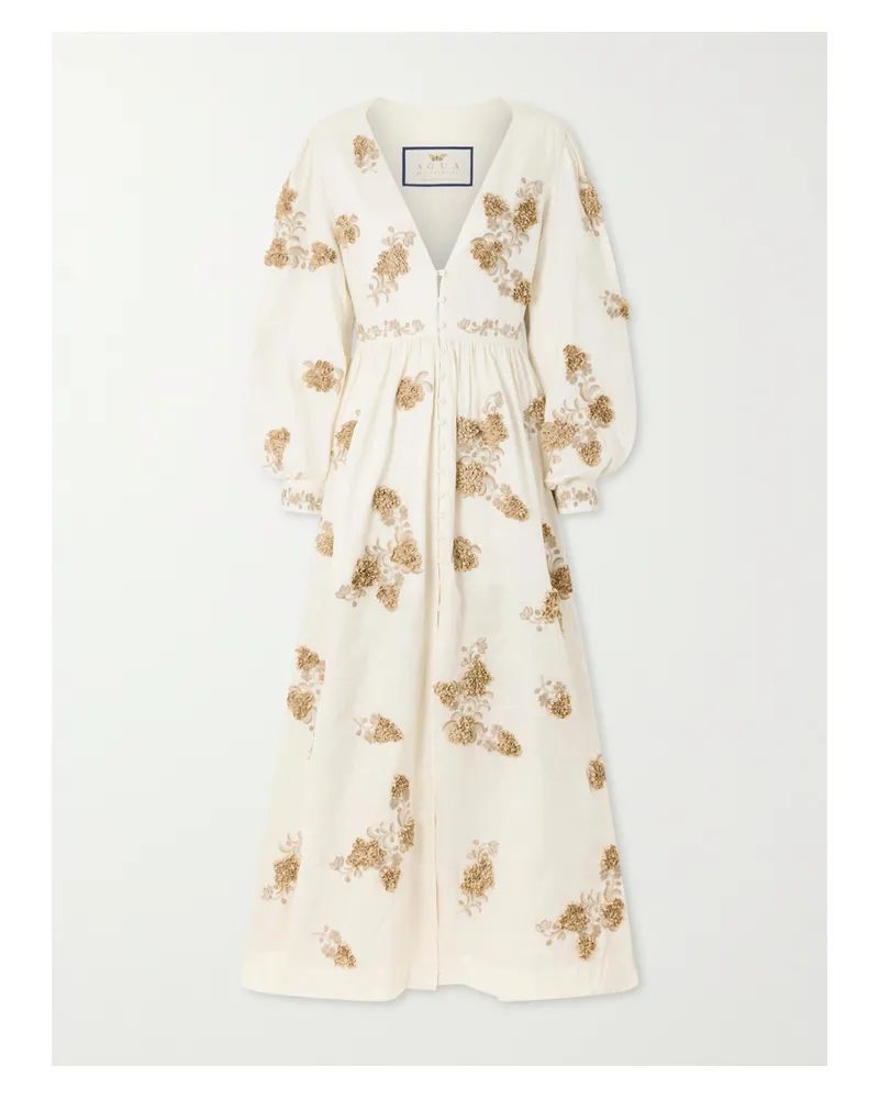 AGUA BENDITA Frambuesa Embroidered Cotton Maxi Dress - Multi Multi