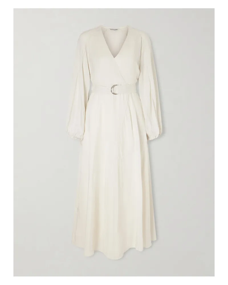 Veronica Beard Seneca Striped Midi Dress - White White