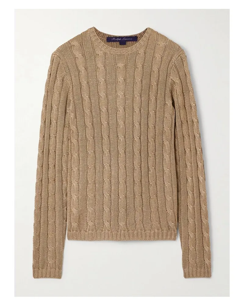 Ralph Lauren Zopfstrickpullover Aus Seide - Braun Braun