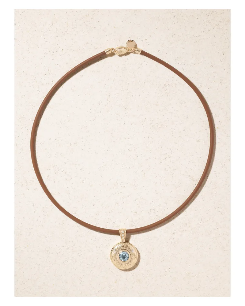 Marlo Laz Southwestern Kette Aus Gummi Mit Diamanten Und Details Aus 14 Karat Gold Gold