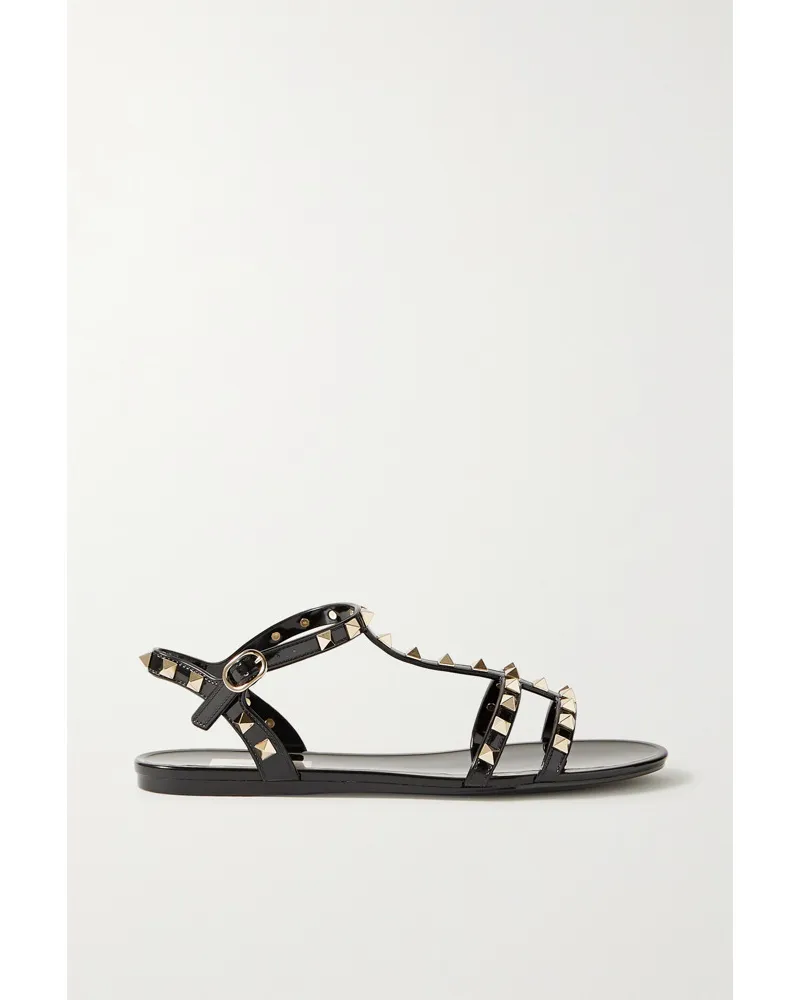 Valentino Garavani Rockstud Sandalen aus Gummi Schwarz