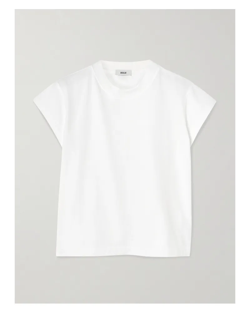 AGOLDE Bryce Cotton-jersey T-shirt - White White