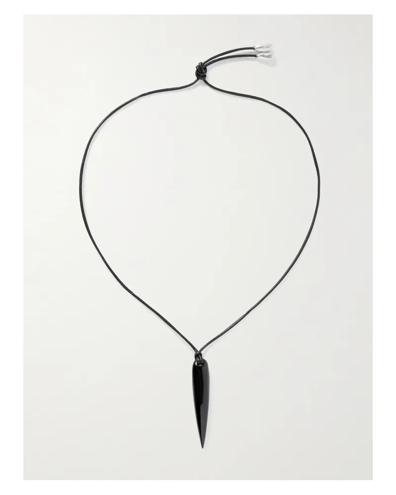 Sophie Buhai Spear Silver, Onyx And Cord Necklace - Black Black