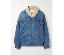 Pimia Wattierte Oversized-jeansjacke Mit Fleecefutter - Blau