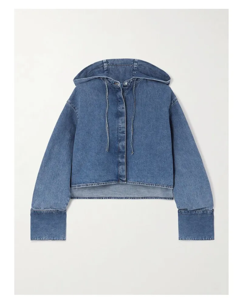 Loewe Verkürztes Jeanshemd Mit Kapuze Und Applikationen - Blau Blau