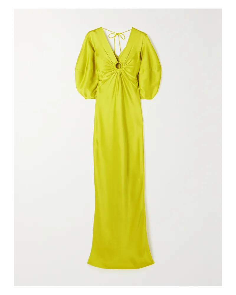 Stella McCartney Maxikleid Aus Satin Mit Cut-out - Grün Grün