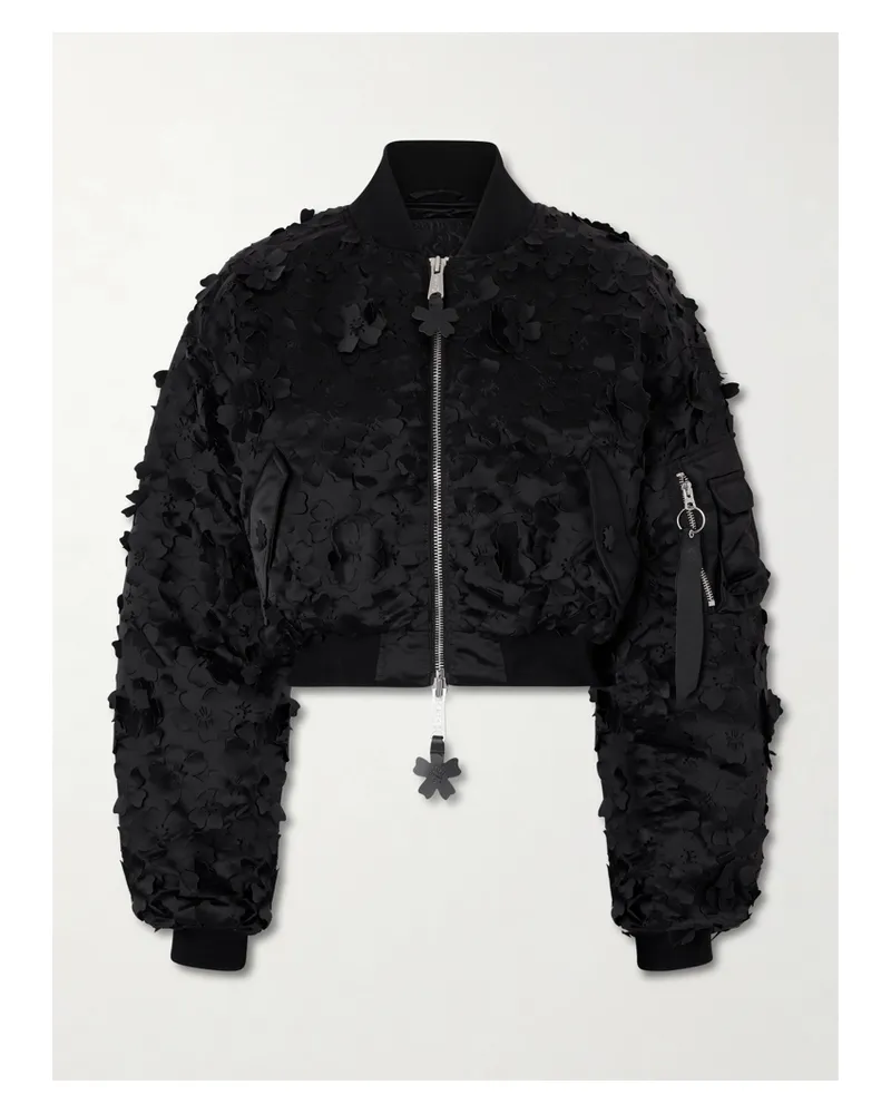 Cecilie Bahnsen Alpha Industries Ma-1 Verkürzte Bomberjacke Aus Wattiertem Shell - Schwarz Schwarz