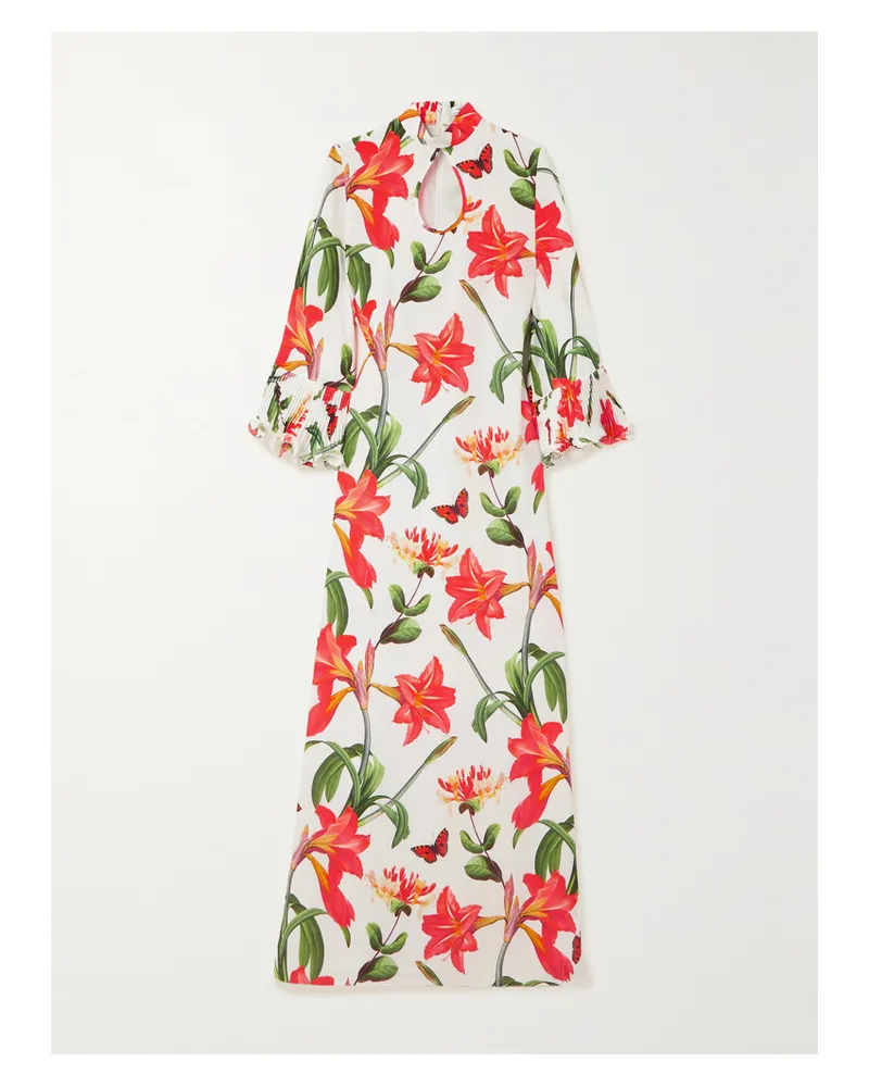 Andrew GN Kaftan Aus Seide Mit Blumenprint Und Cut-out - Weiß Weiß