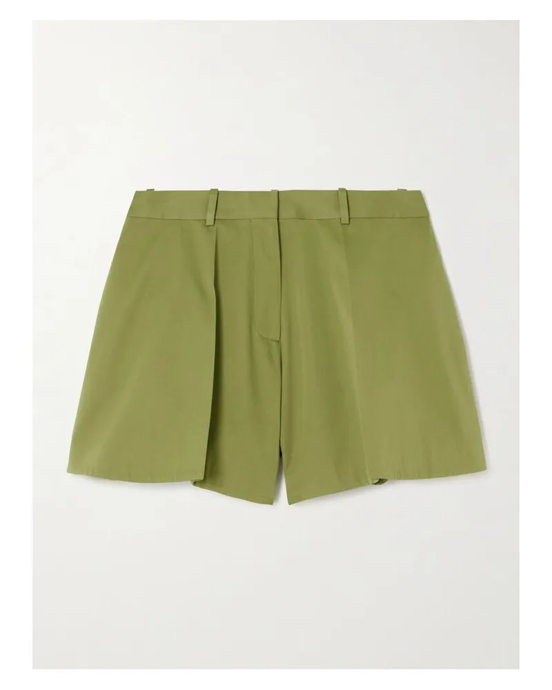Loewe Shorts Aus Satin Aus Einer Baumwoll-seidenmischung Mit Falten - Grün Grün