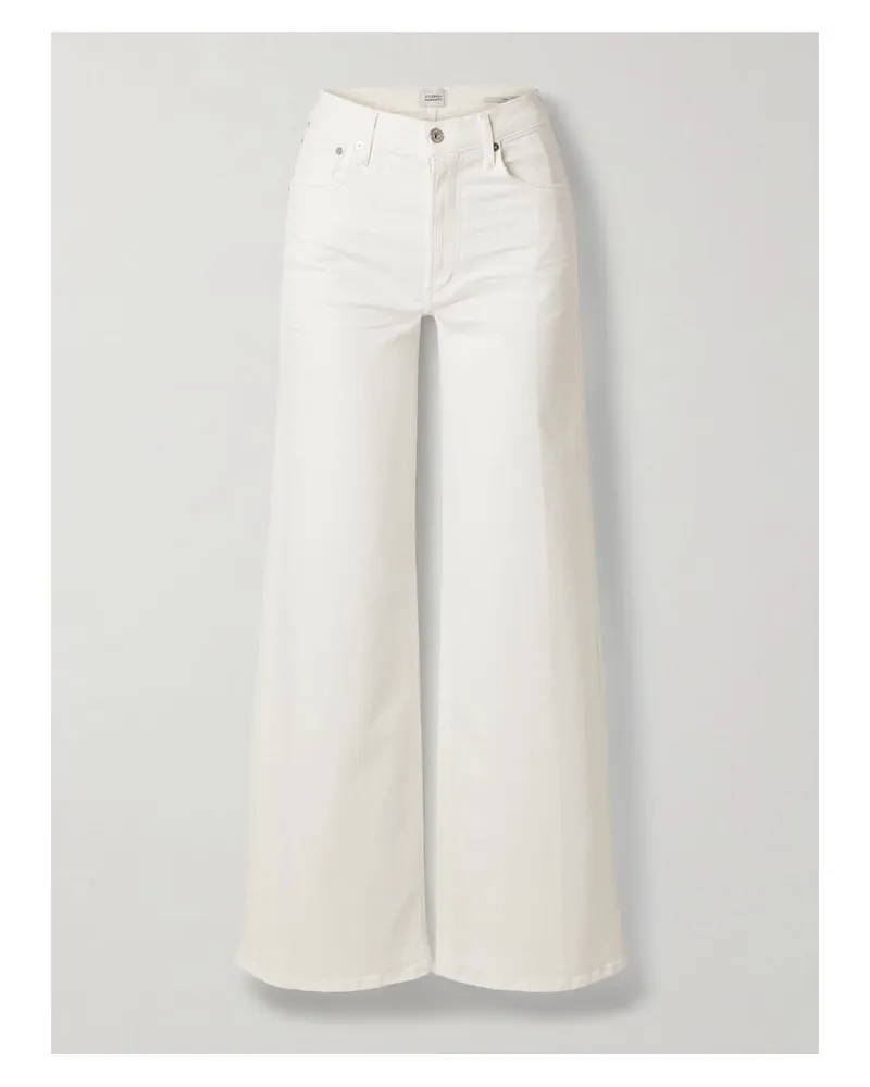 Citizens of humanity Lyra Long Halbhohe Jeans Mit Weitem Bein - Weiß Weiß