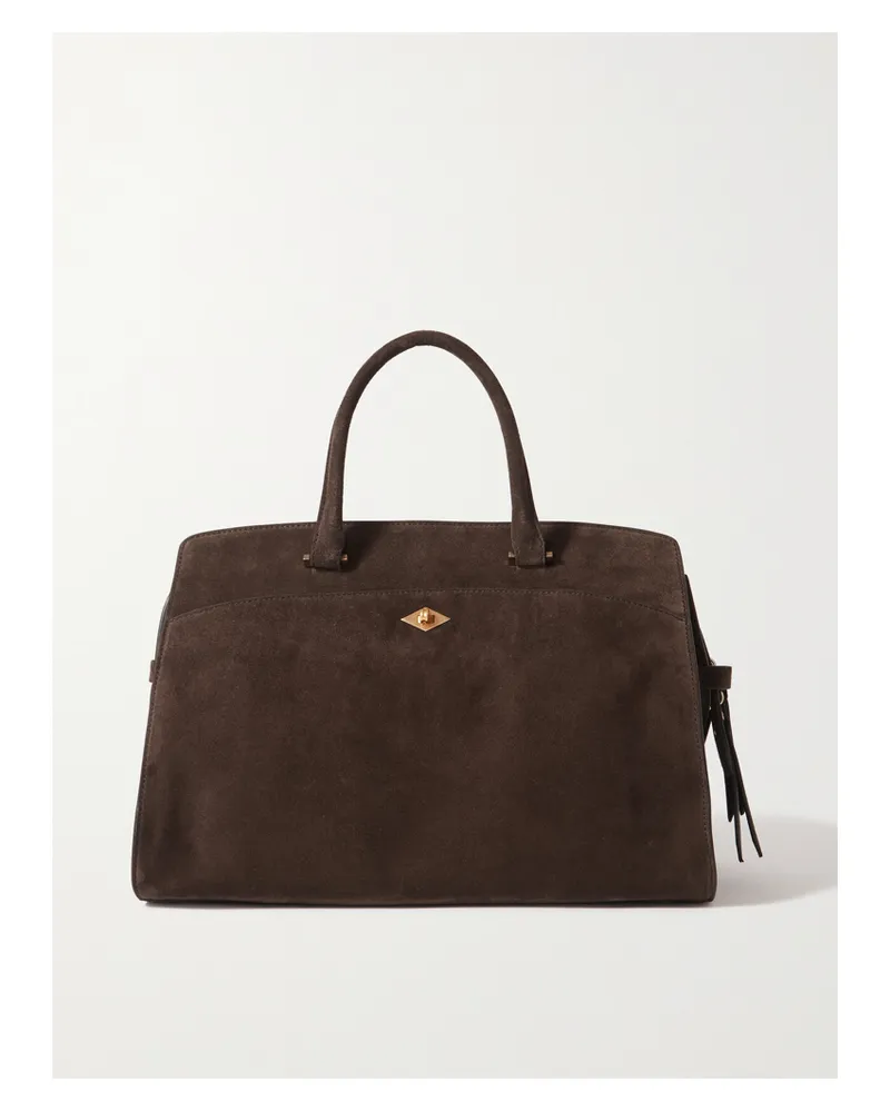 Métier Private Eye Medium Suede Tote - Brown Brown