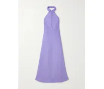 Barbara Rückenfreie Robe Aus Leinen - Lila