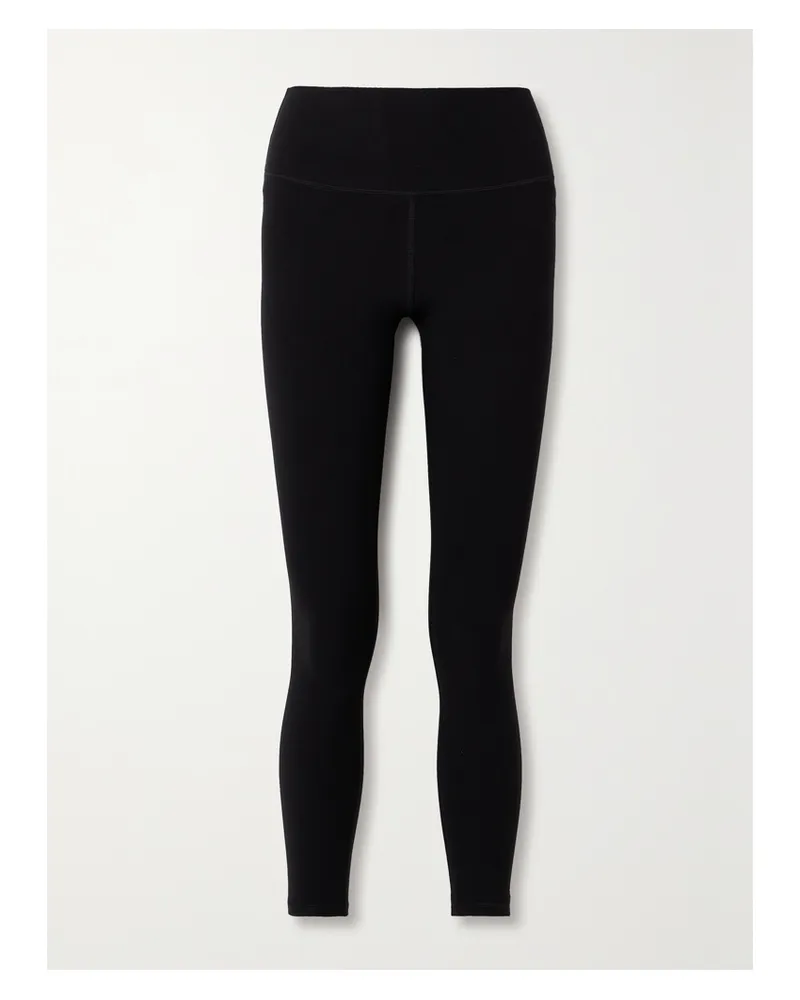 alo Alosoft Verkürzte Leggings Aus Stretch-strick - Schwarz Schwarz