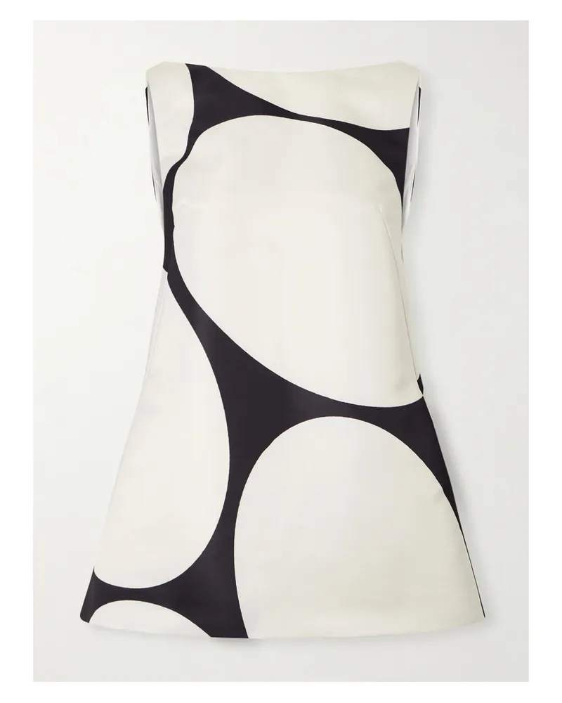 Dries van Noten Polka-dot Duchesse-satin Mini Dress - Black Black