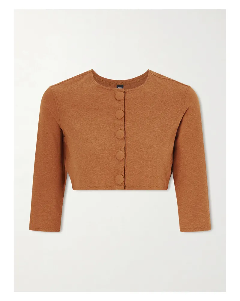 Lisa Marie Fernandez Sabrina Cardigan Aus Stretch-jersey - Braun Braun