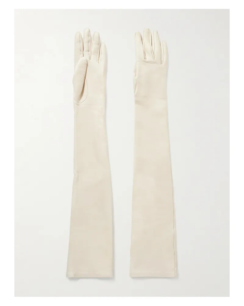 KHAITE Remo Long Handschuhe Aus Leder - Creme Creme