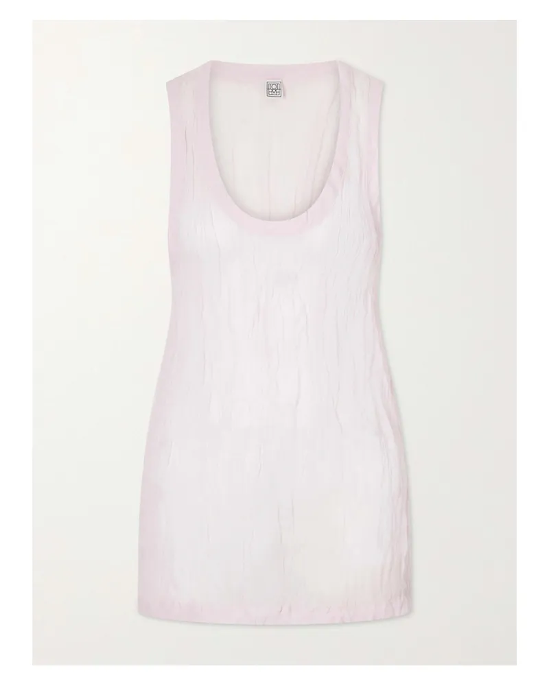 Totême Crinkled Cotton-blend Gauze Tank - Pink Pink