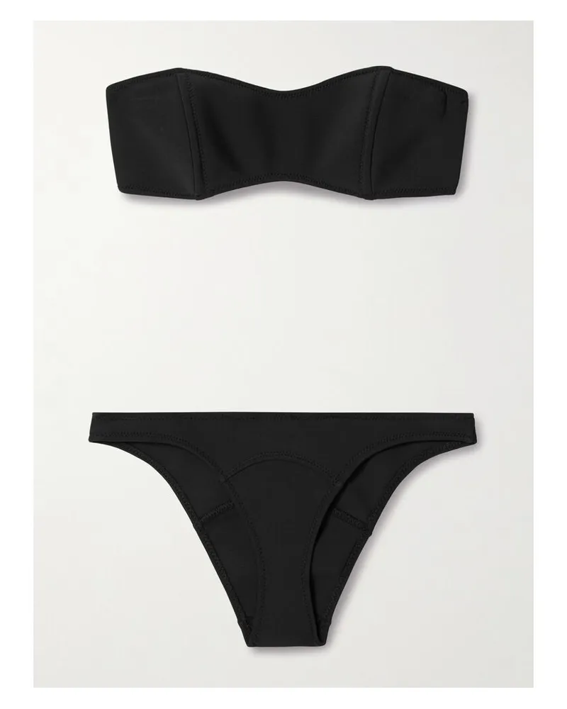 Lisa Marie Fernandez Natalie Trägerloser Bikini Aus Neopren - Schwarz Schwarz