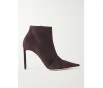 Ankle Boots Aus Veloursleder - Braun