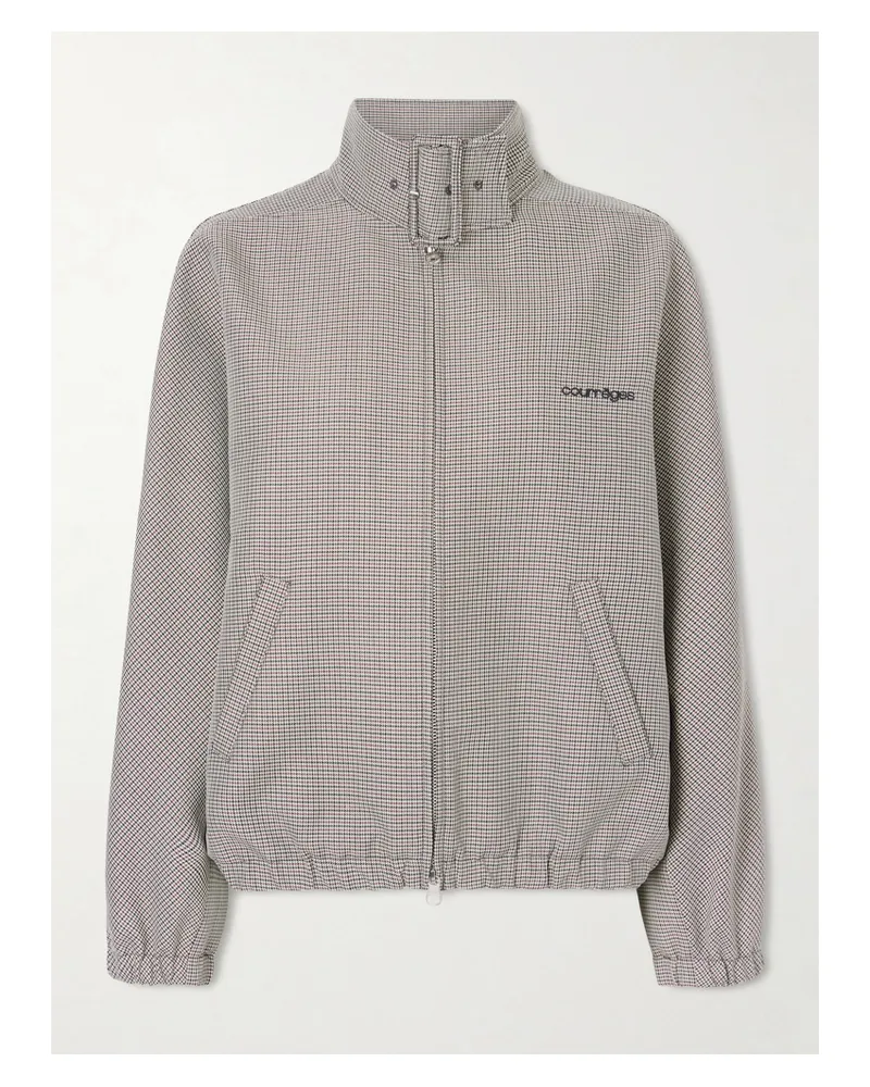 Courrèges Buckled Houndstooth Wool-blend Bomber Jacket - Multi Multi