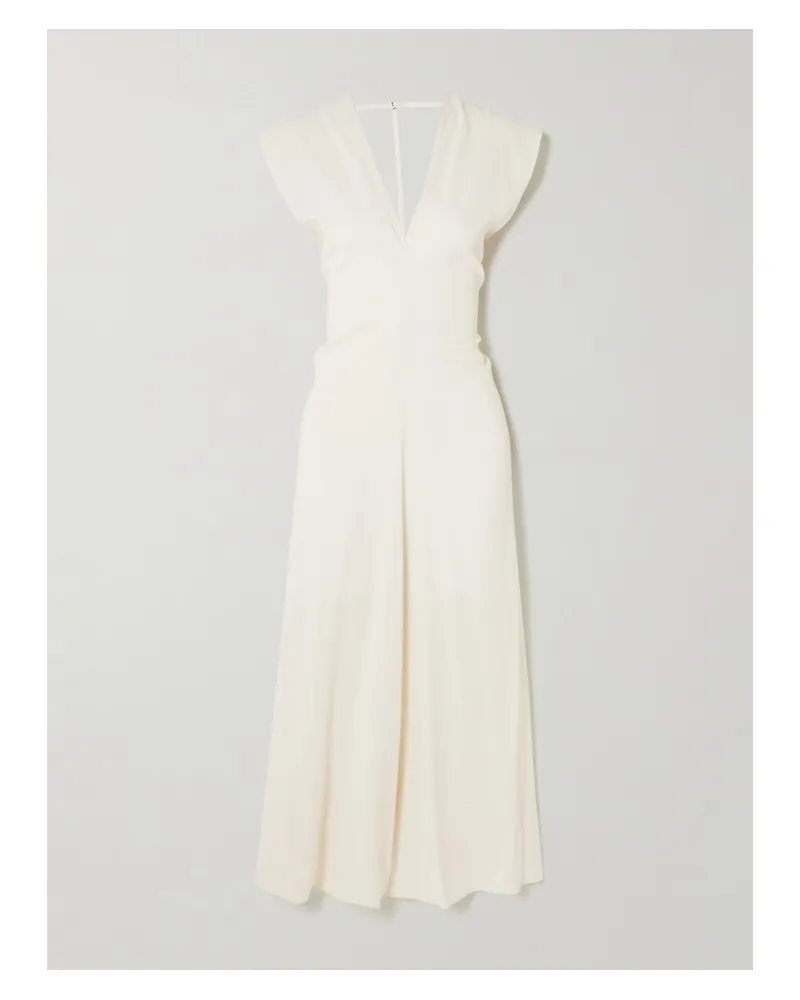 St. Agni Draped Crepe Maxi Dress - Off-white Off-white