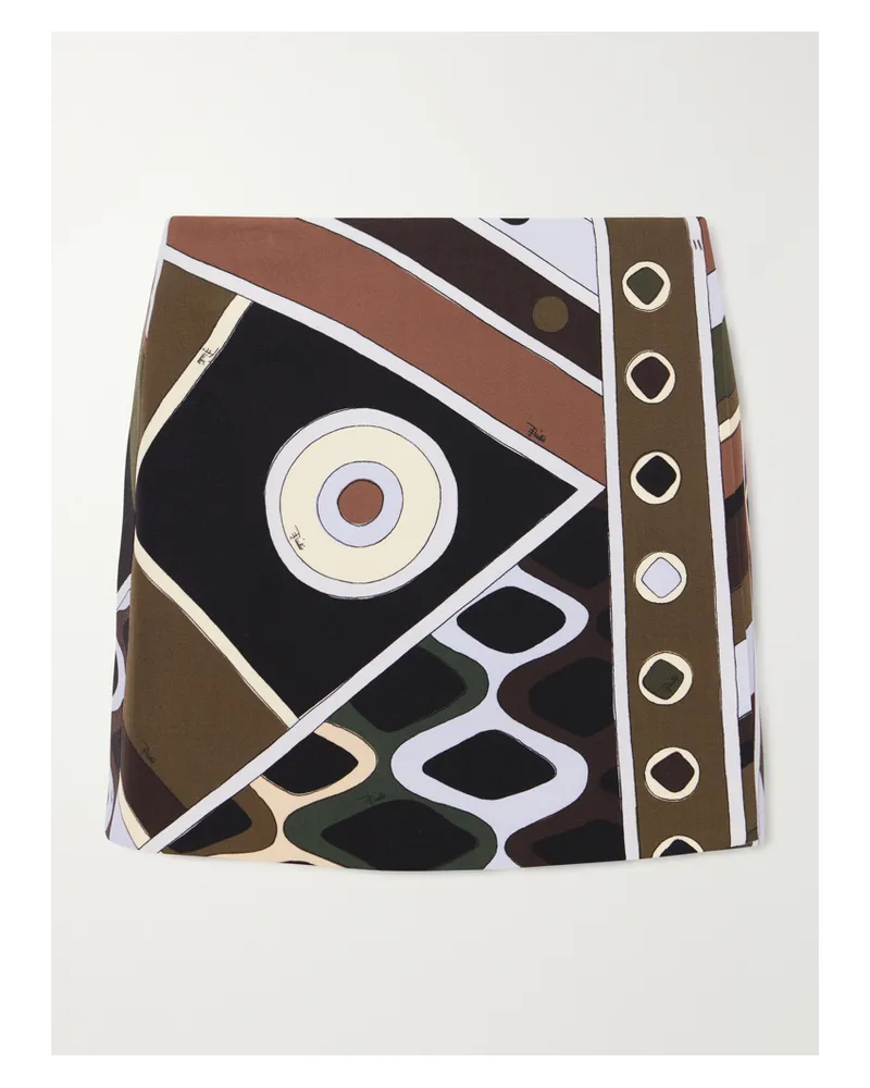 Emilio Pucci Printed Wool Mini Skirt - Green Green