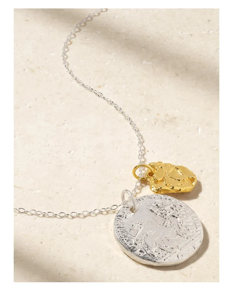 Alighieri The Collisione Recycled Silver And Gold-plated Necklace Silver