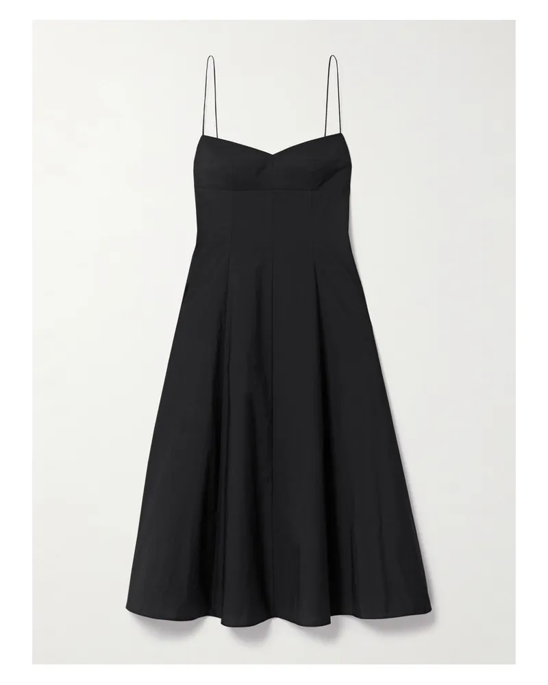 KHAITE Isabella Midikleid Aus Baumwoll-canvas - Schwarz Schwarz