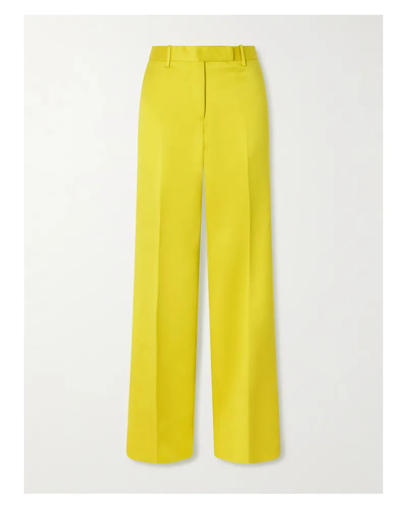 Tom Ford Hose Mit Geradem Bein Aus Duchesse-satin Aus Einer Baumwoll-seidenmischung - Gelb Gelb