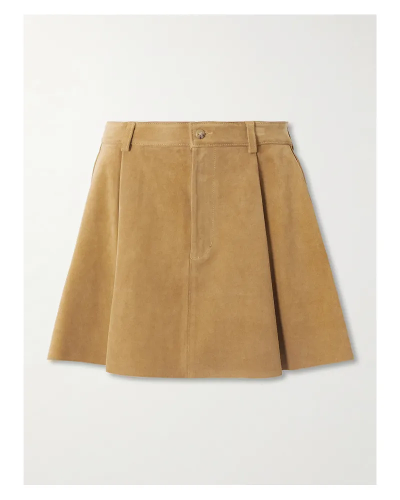 Ralph Lauren Minirock Aus Veloursleder Mit Falten - Braun Braun