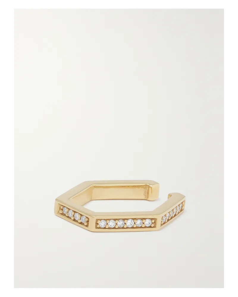 Kolours Hexagon Ear Cuff Aus 18 Karat Gold Mit Diamanten Gold