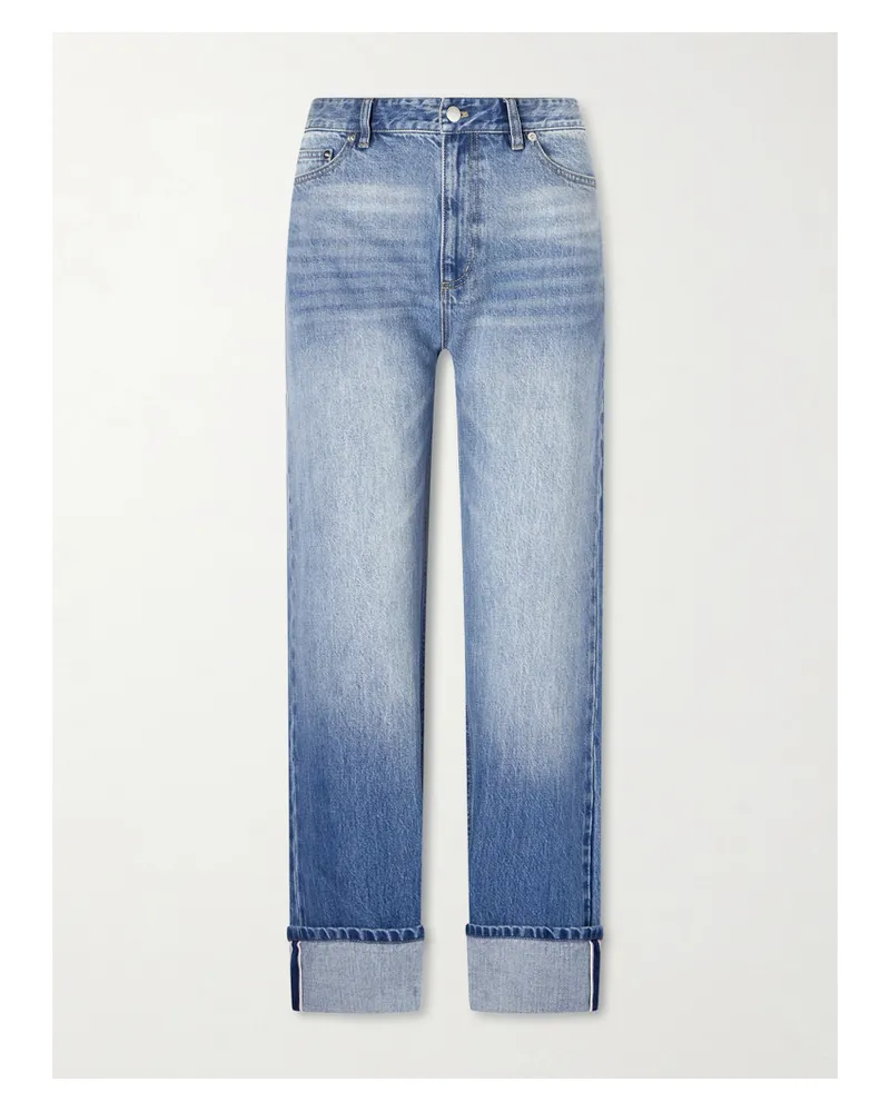 tibi Alec Tief Sitzende Jeans Mit Geradem Bein Aus Selvedge-denim - Blau Blau
