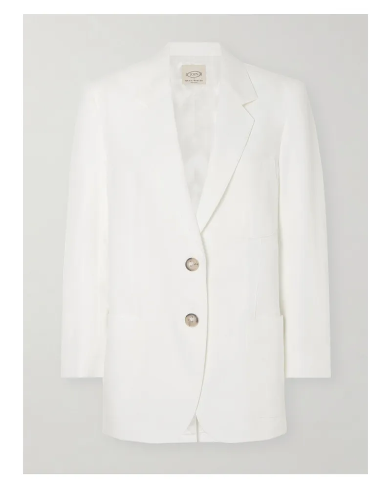 TOD'S Blazer Aus Leinen - Weiß Weiß